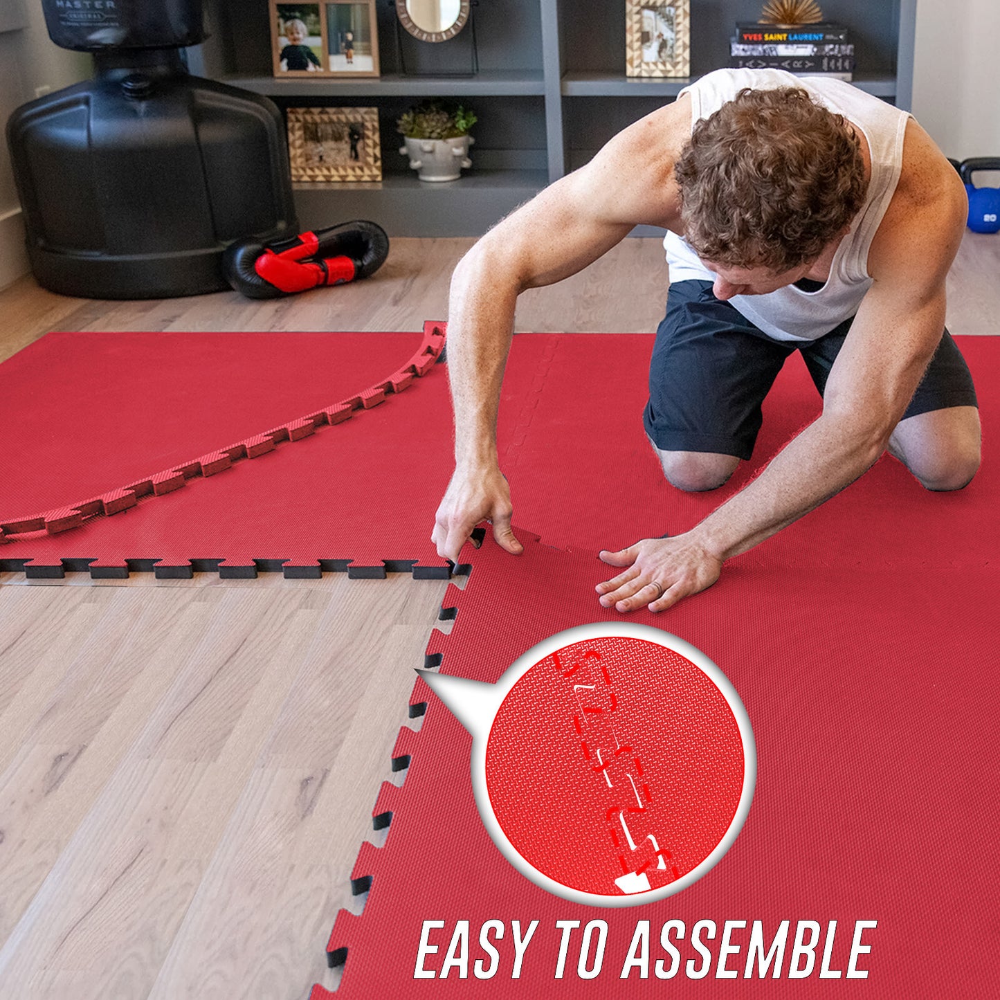 EVA INTERLOCKING FLOOR MATS SOFT FOAM GYM FLOORING MAT YOGA TILES 25 MM 60X60Cm