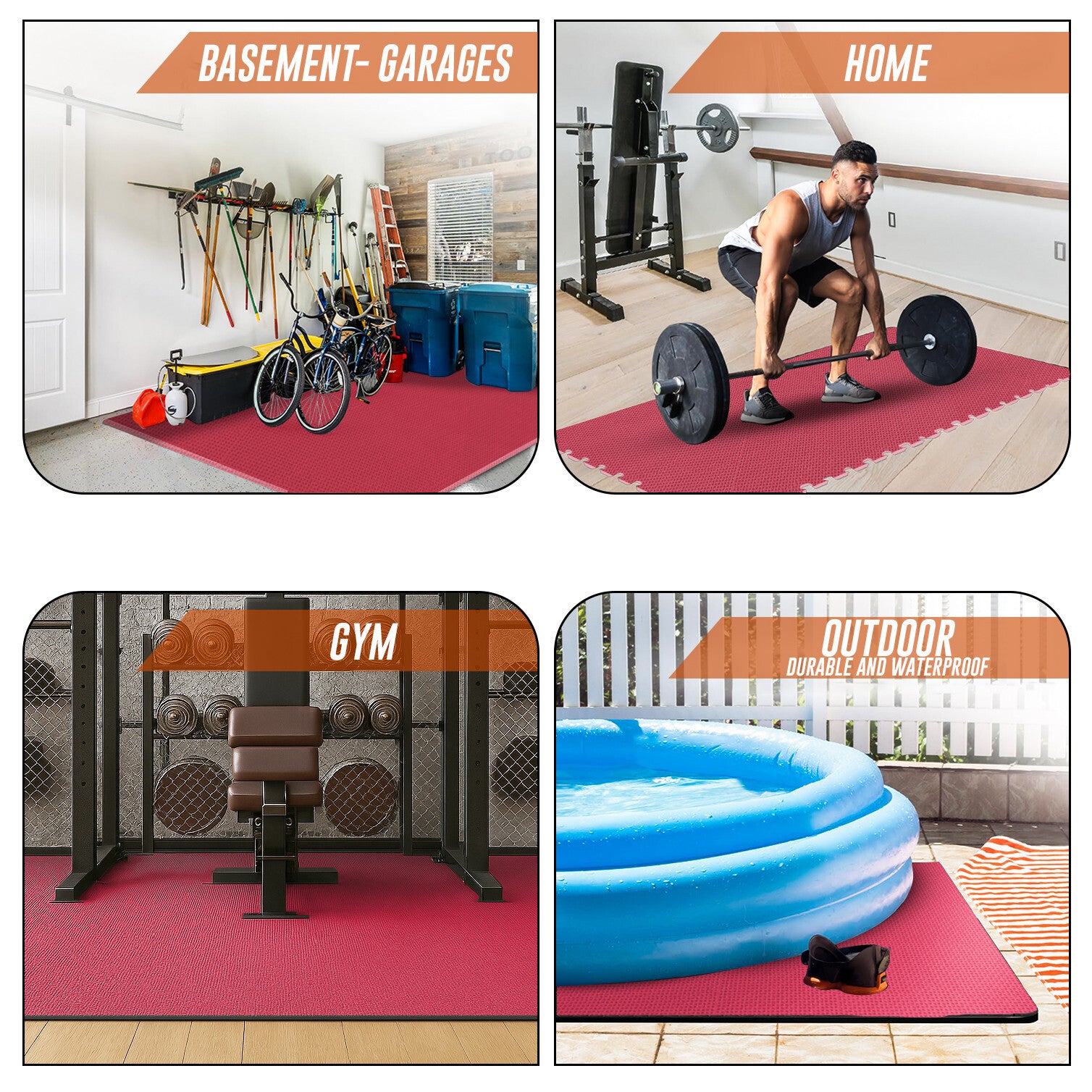 EVA INTERLOCKING FLOOR MATS SOFT FOAM GYM FLOORING MAT YOGA TILES 25 MM 60X60Cm