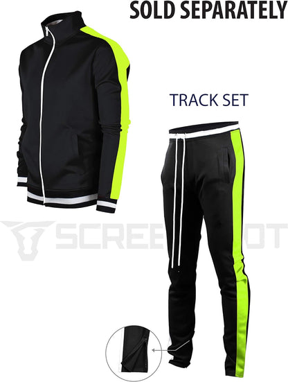 -TRACK JACKET Mens Urban Hip Hop Premium Track Jacket - Slim Fit Side Taping Sportswear Urbanwear Streetwear Top