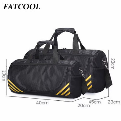 Waterproof Nylon Sport Bag for Men and Women, Training Gym Bag, Outdoor Fitness, Yoga Tote