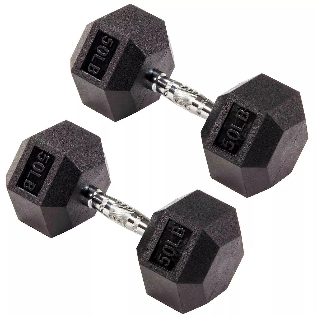 Signature Fitness Hex Dumbbells Non-Slip Free Weights Full Body Strength Training Home Gym Workout Equipment Set