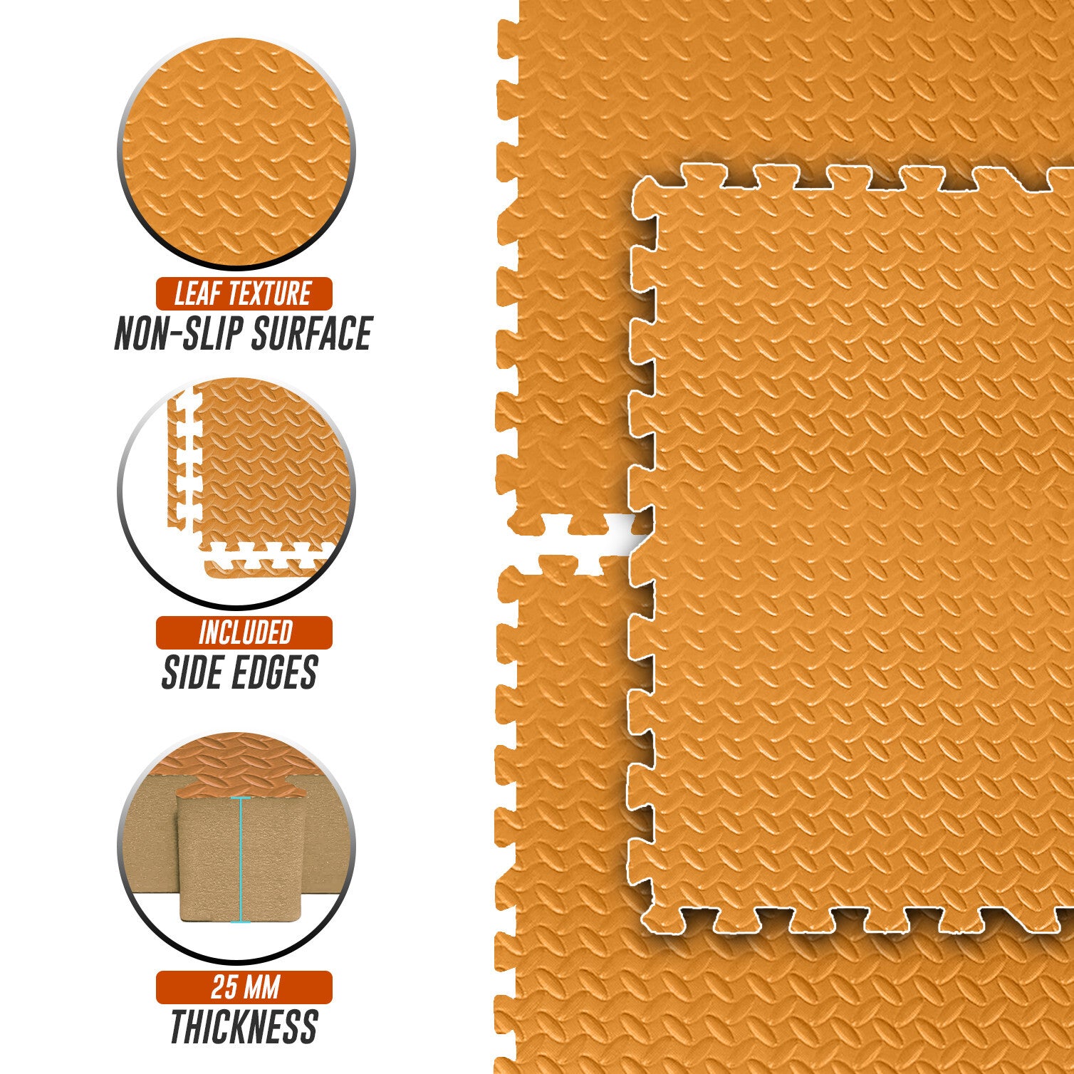 EVA INTERLOCKING FLOOR MATS SOFT FOAM GYM FLOORING MAT YOGA TILES 25 MM 60X60Cm