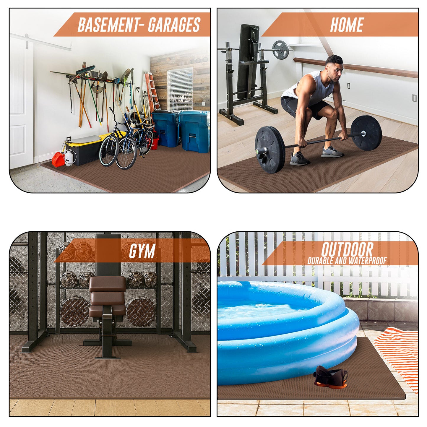 EVA INTERLOCKING FLOOR MATS SOFT FOAM GYM FLOORING MAT YOGA TILES 25 MM 60X60Cm