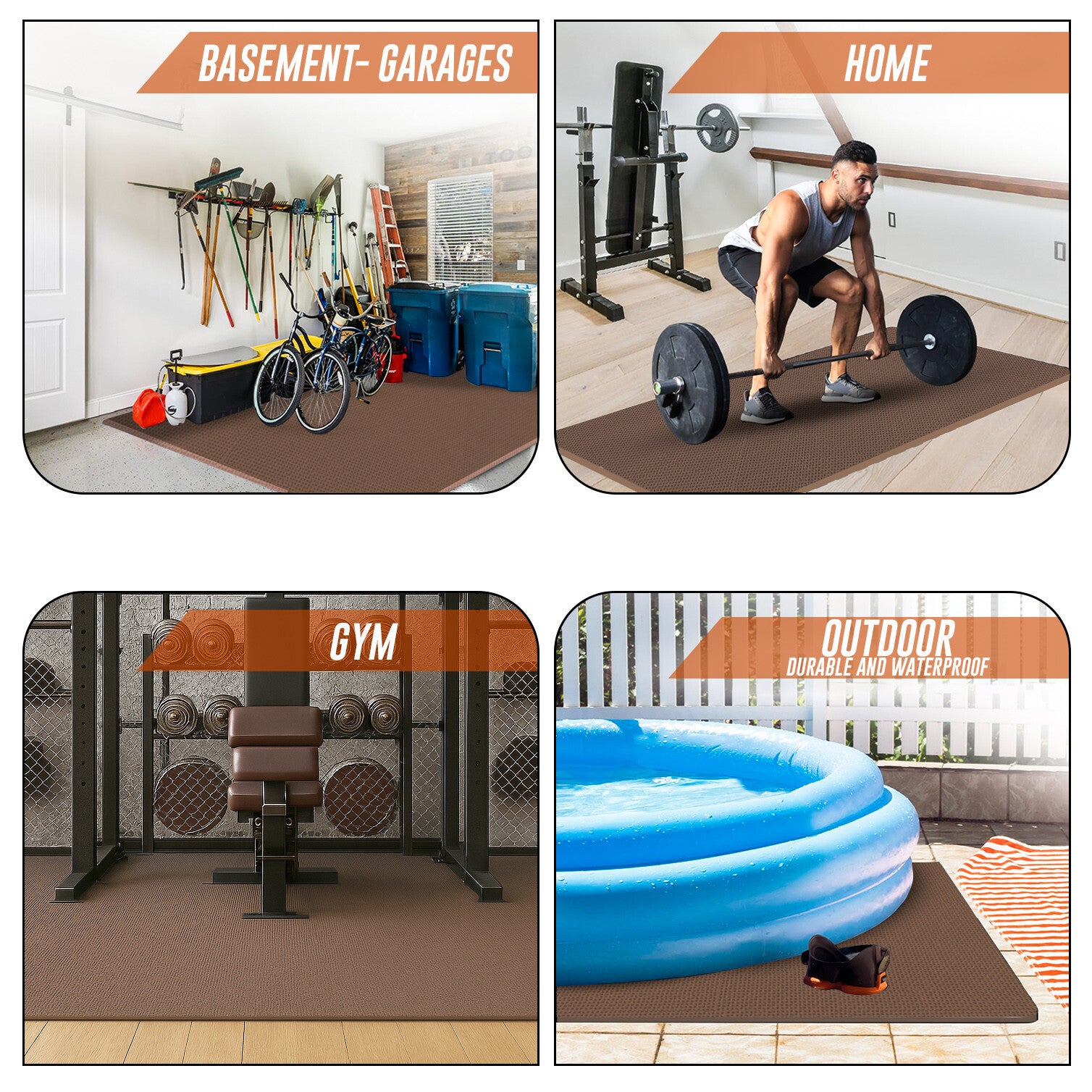 EVA INTERLOCKING FLOOR MATS SOFT FOAM GYM FLOORING MAT YOGA TILES 25 MM 60X60Cm