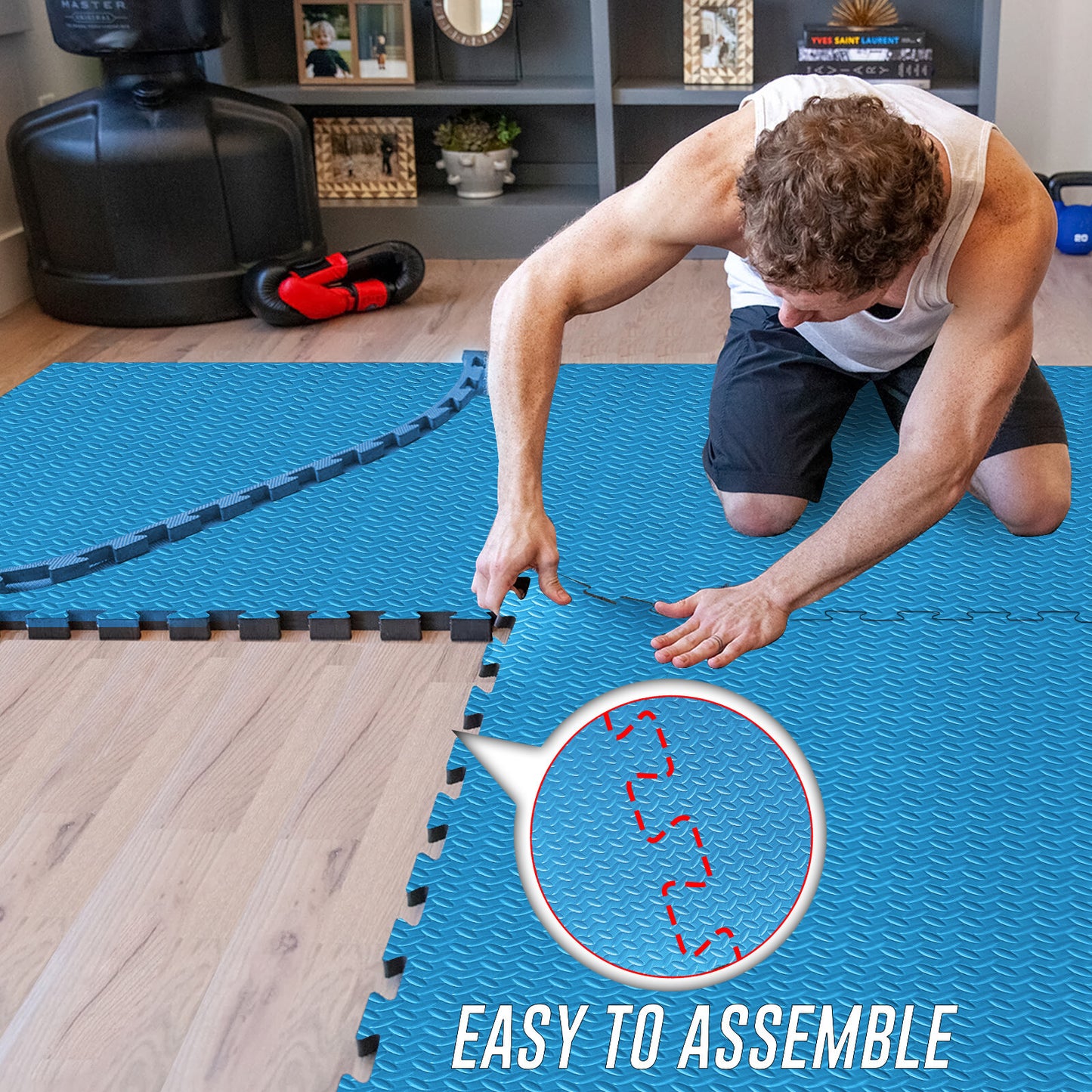 EVA INTERLOCKING FLOOR MATS SOFT FOAM GYM FLOORING MAT YOGA TILES 25 MM 60X60Cm