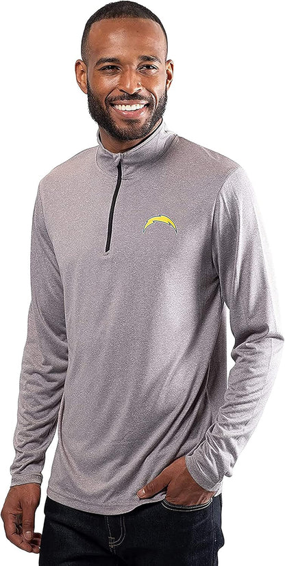 Men'S NFL Official Super Soft Quarter Zip Long Sleeve T-Shirt