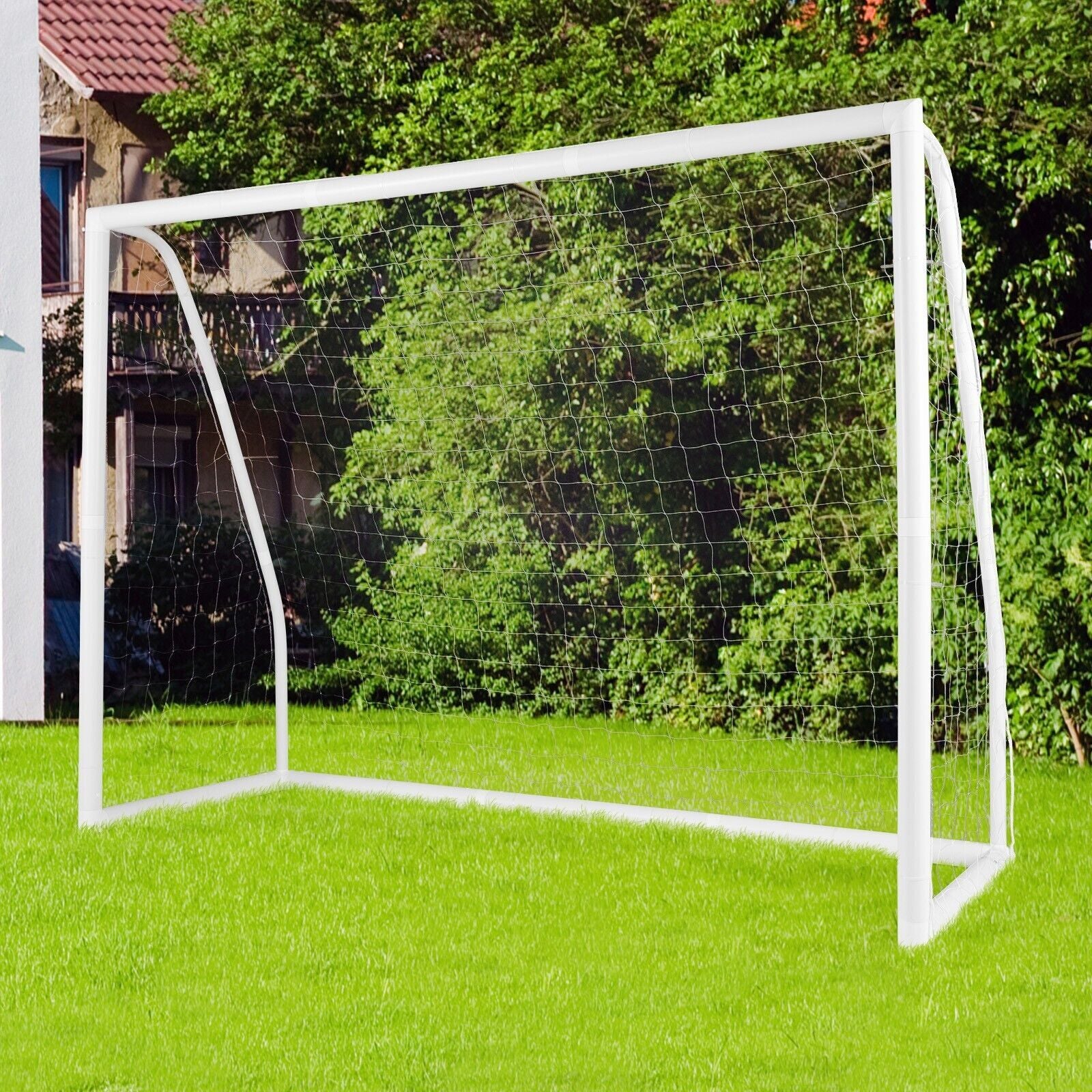 COSTWAY All Weather Soccer Goal Football Training Equipment W/Upvc Pipes