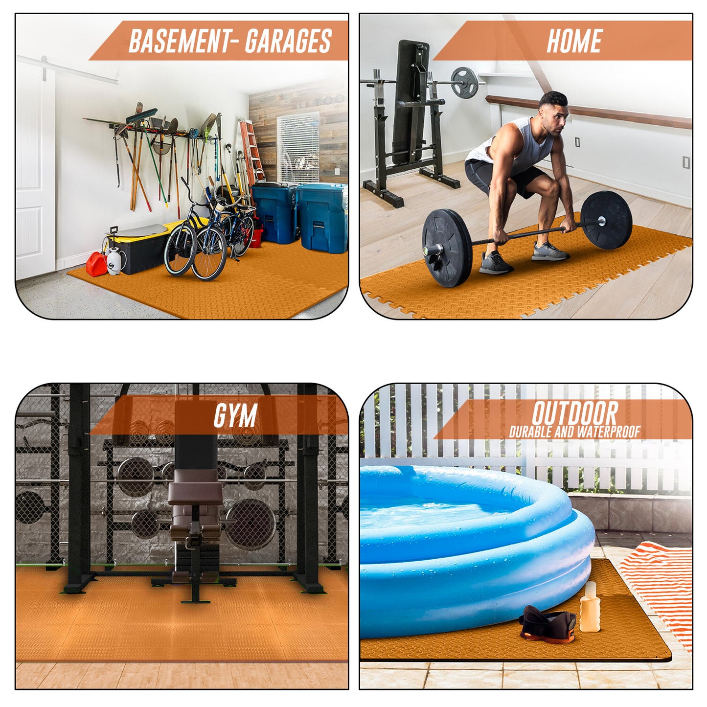 EVA INTERLOCKING FLOOR MATS SOFT FOAM GYM FLOORING MAT YOGA TILES 25 MM 60X60Cm