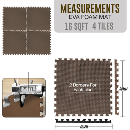 EVA INTERLOCKING FLOOR MATS SOFT FOAM GYM FLOORING MAT YOGA TILES 25 MM 60X60Cm
