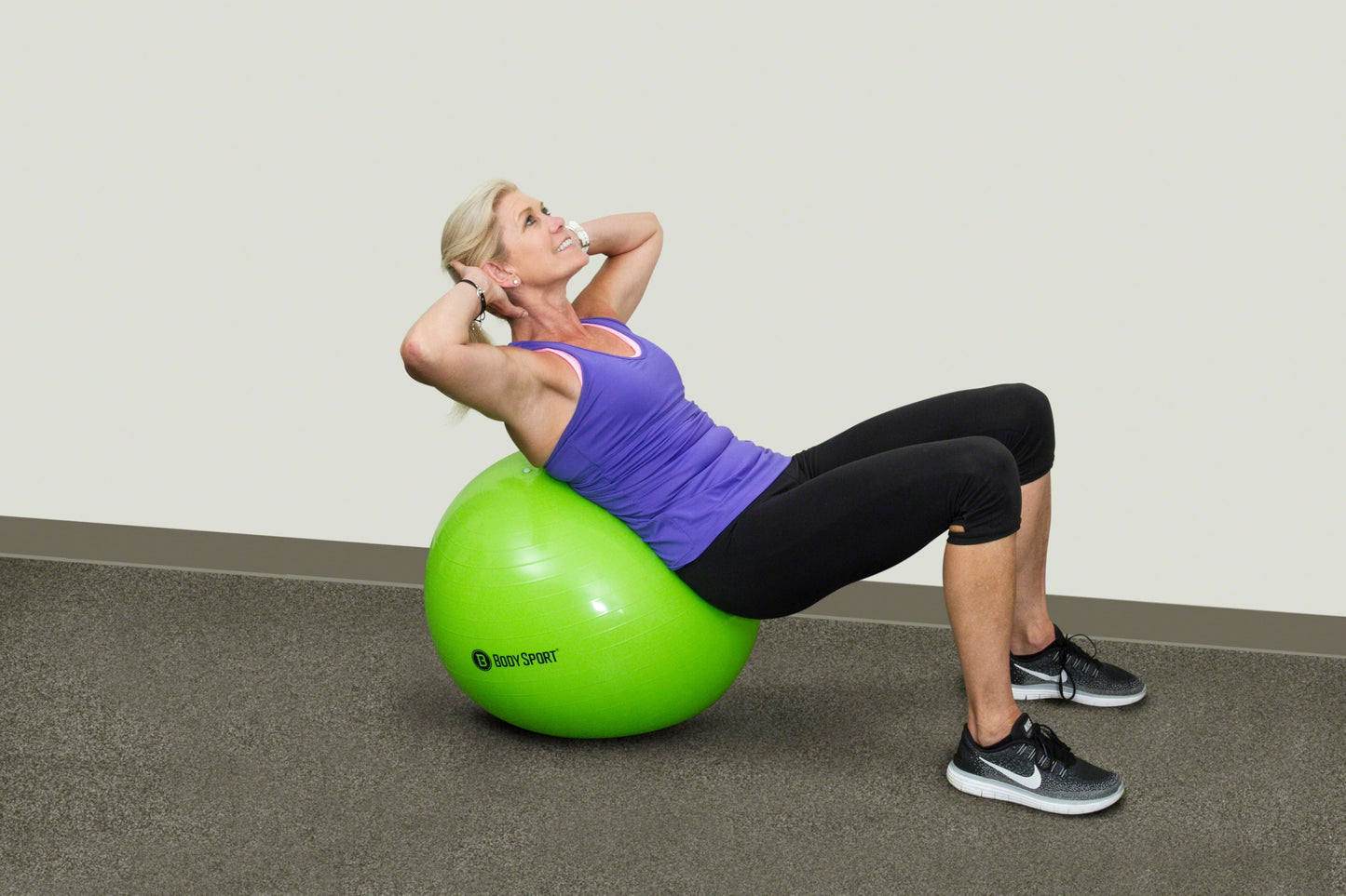 Green Fitness Ball (55 Cm), Pump & Exercise Guide Included