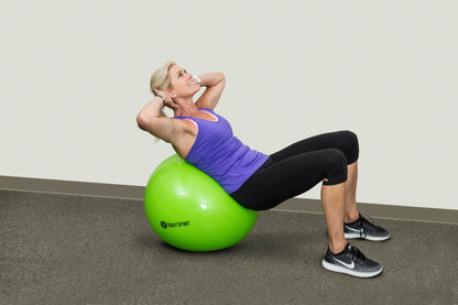 Green Fitness Ball (55 Cm), Pump & Exercise Guide Included