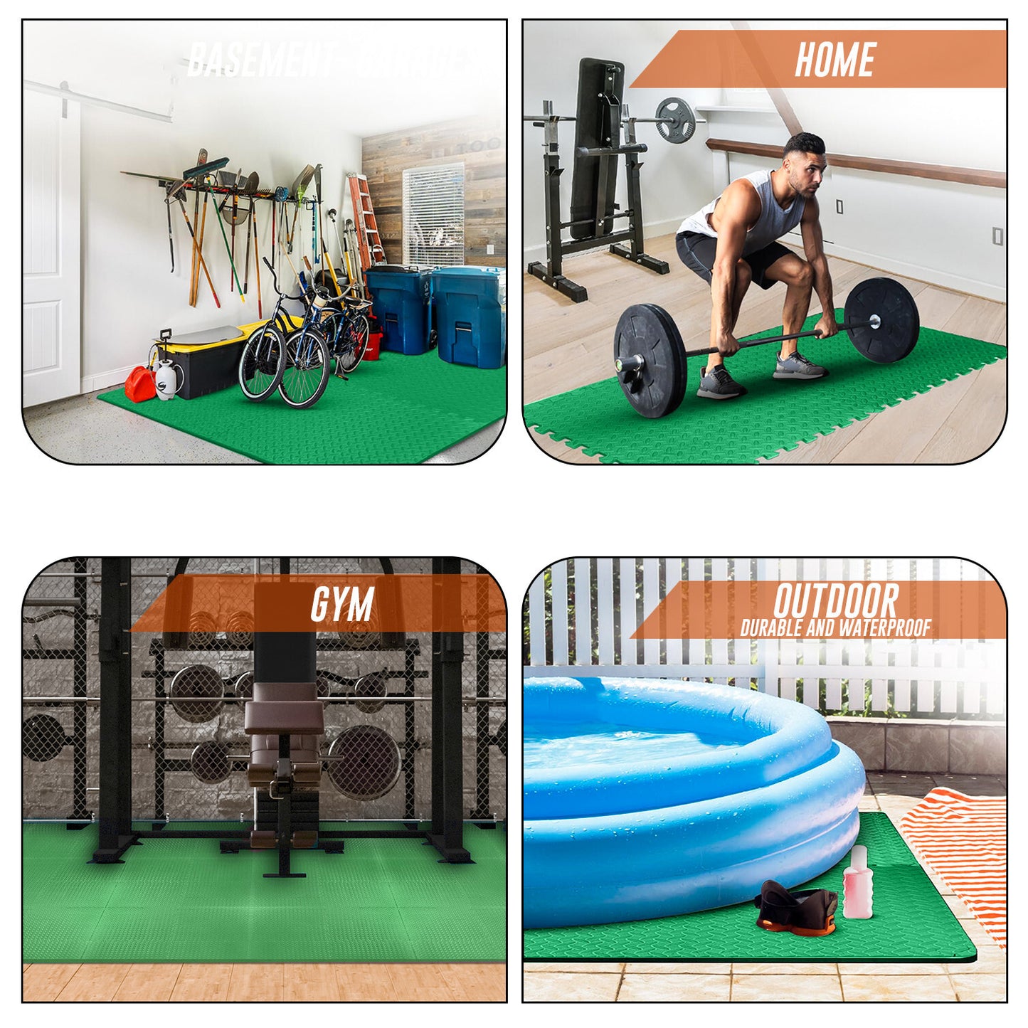 EVA INTERLOCKING FLOOR MATS SOFT FOAM GYM FLOORING MAT YOGA TILES 25 MM 60X60Cm