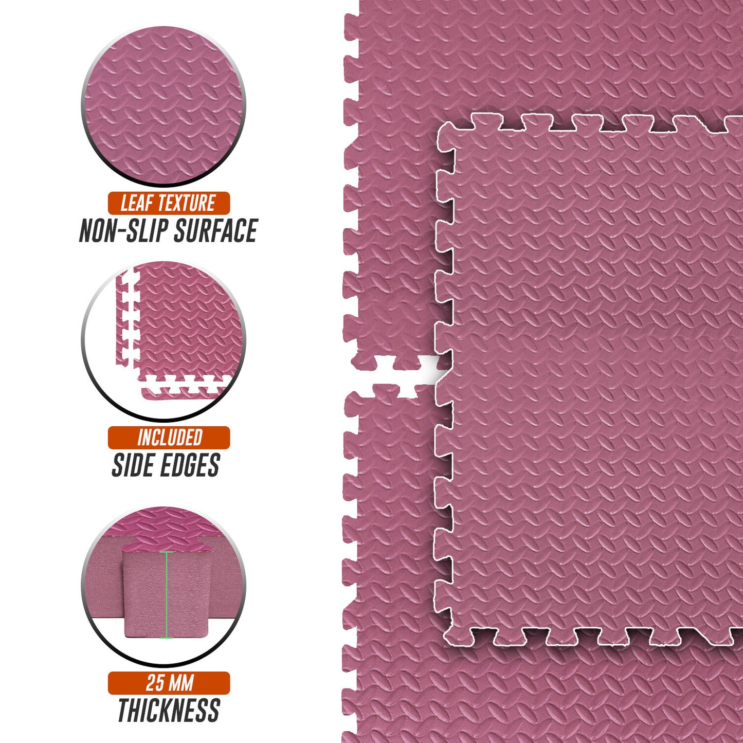 EVA INTERLOCKING FLOOR MATS SOFT FOAM GYM FLOORING MAT YOGA TILES 25 MM 60X60Cm