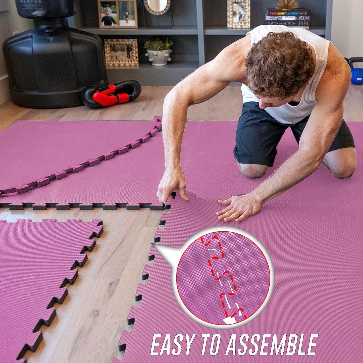 EVA INTERLOCKING FLOOR MATS SOFT FOAM GYM FLOORING MAT YOGA TILES 25 MM 60X60Cm