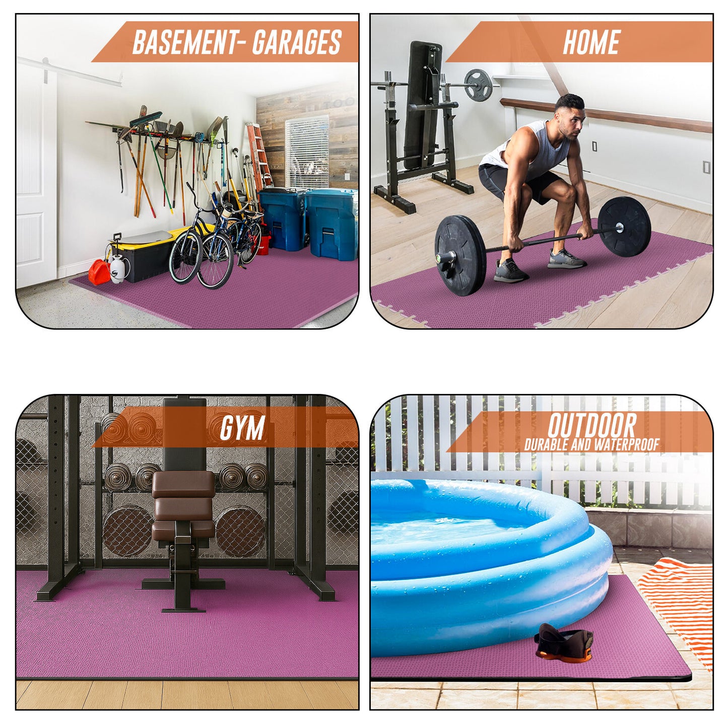 EVA INTERLOCKING FLOOR MATS SOFT FOAM GYM FLOORING MAT YOGA TILES 25 MM 60X60Cm