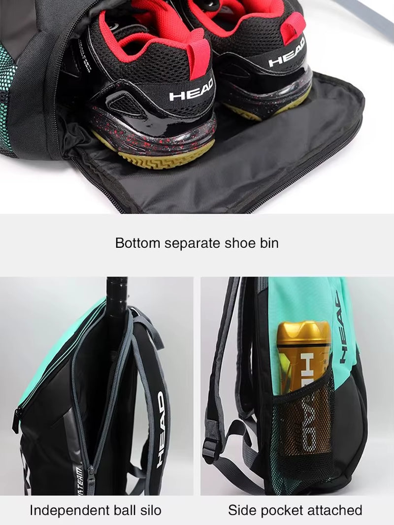 Tennis Backpack Outdoor Sport Bag Tennis Bag Badminton Gymbag Backpack Original Tennis Backpack with Separated Shoe Bag