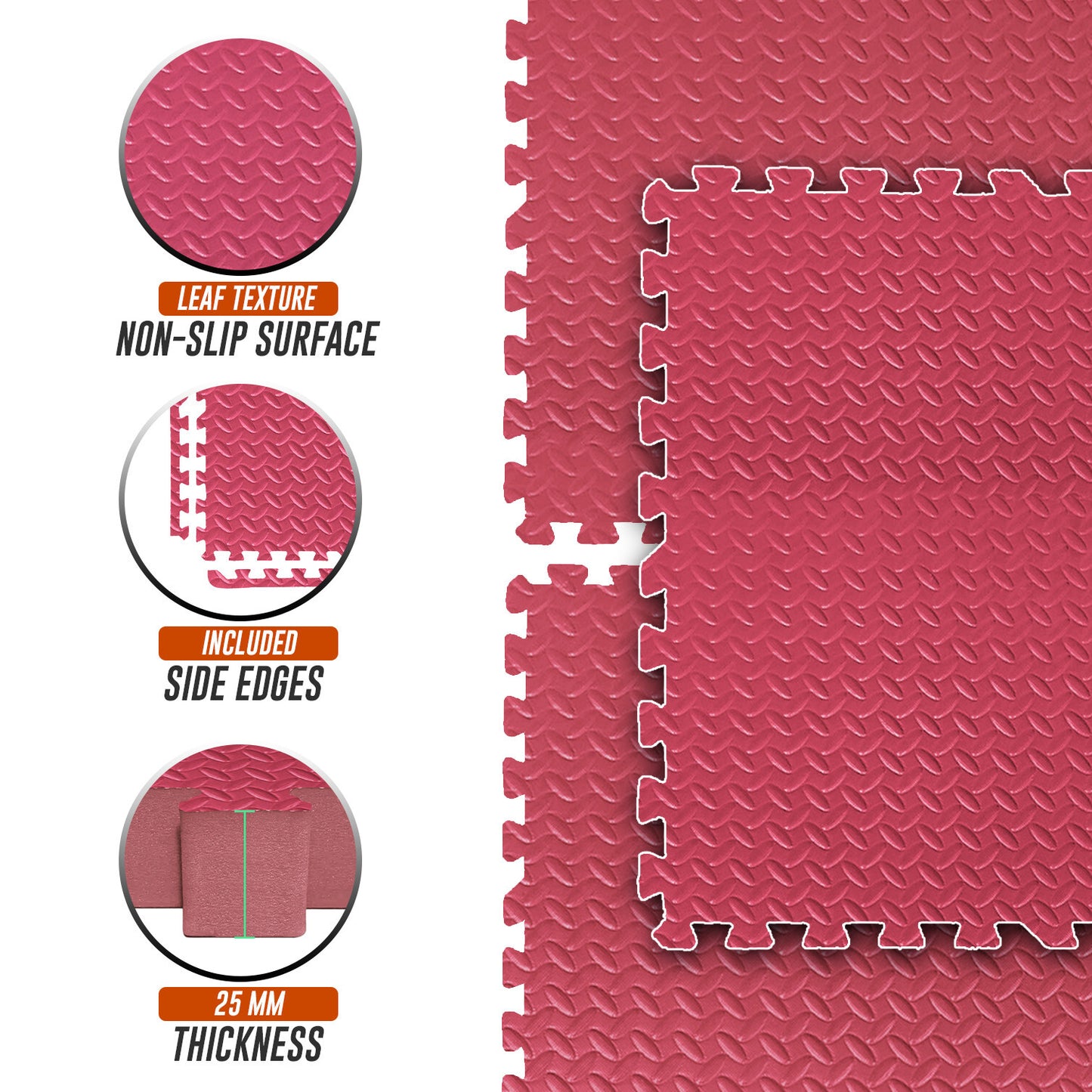 EVA INTERLOCKING FLOOR MATS SOFT FOAM GYM FLOORING MAT YOGA TILES 25 MM 60X60Cm