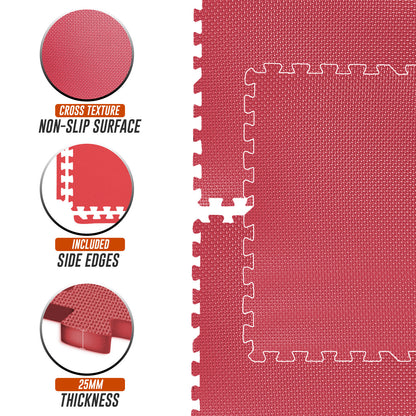 EVA INTERLOCKING FLOOR MATS SOFT FOAM GYM FLOORING MAT YOGA TILES 25 MM 60X60Cm