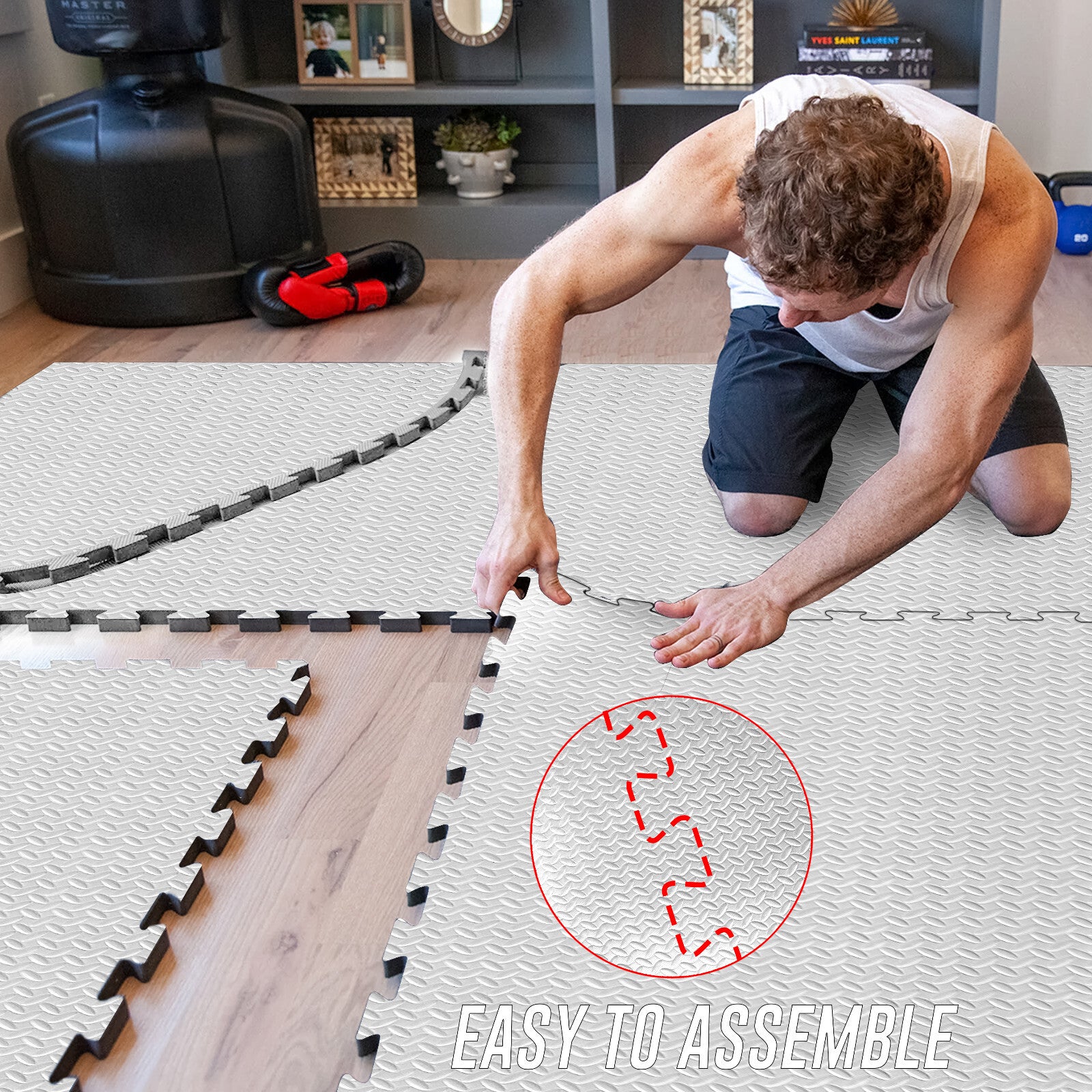 EVA INTERLOCKING FLOOR MATS SOFT FOAM GYM FLOORING MAT YOGA TILES 25 MM 60X60Cm