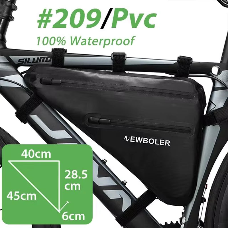 NEWBOLER Large Bicycle Triangle Bag Bike Frame Front Tube Bag Waterproof Cycling Bag Pannier Ebike Tool Bag Accessories XL
