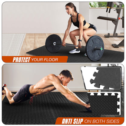 EVA INTERLOCKING FLOOR MATS SOFT FOAM GYM FLOORING MAT YOGA TILES 25 MM 60X60Cm