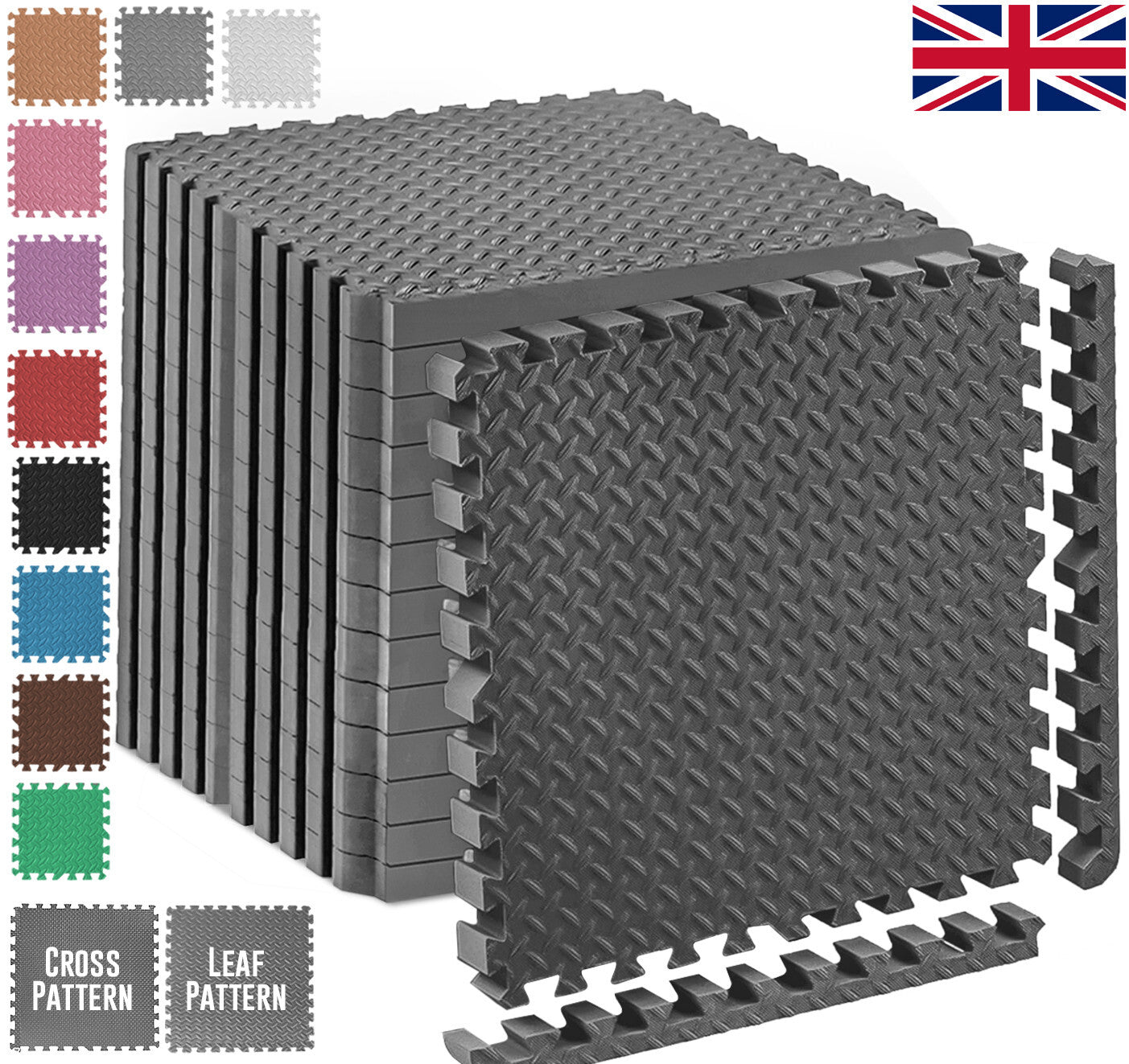 EVA INTERLOCKING FLOOR MATS SOFT FOAM GYM FLOORING MAT YOGA TILES 25 MM 60X60Cm