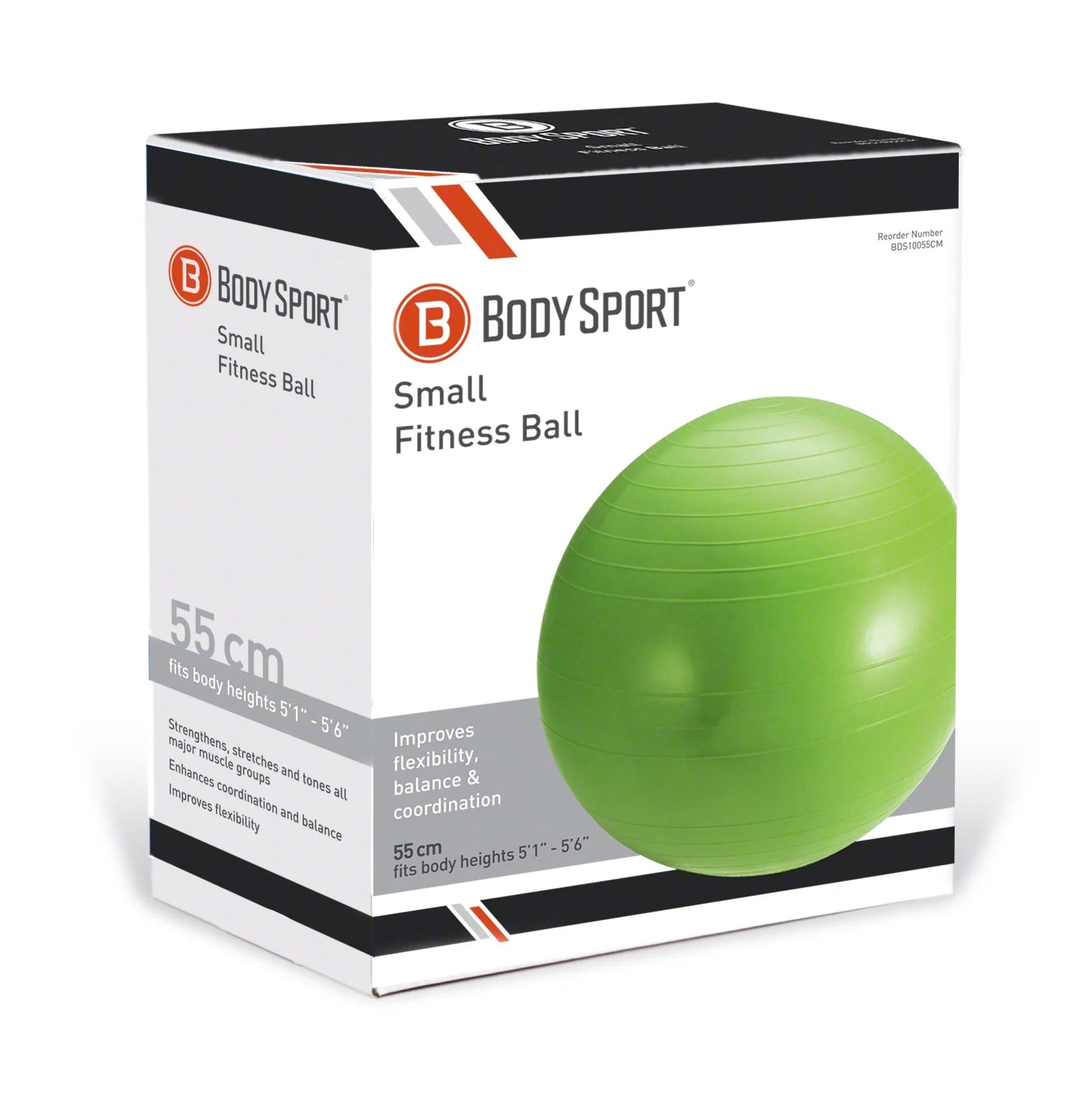 Green Fitness Ball (55 Cm), Pump & Exercise Guide Included