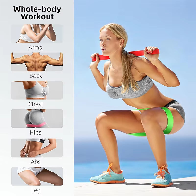 Different Resistance Bands Yoga Band Fitness Exercise Training Hip Tension Band Leg Squat Dance Elastic Loop Stretch Band